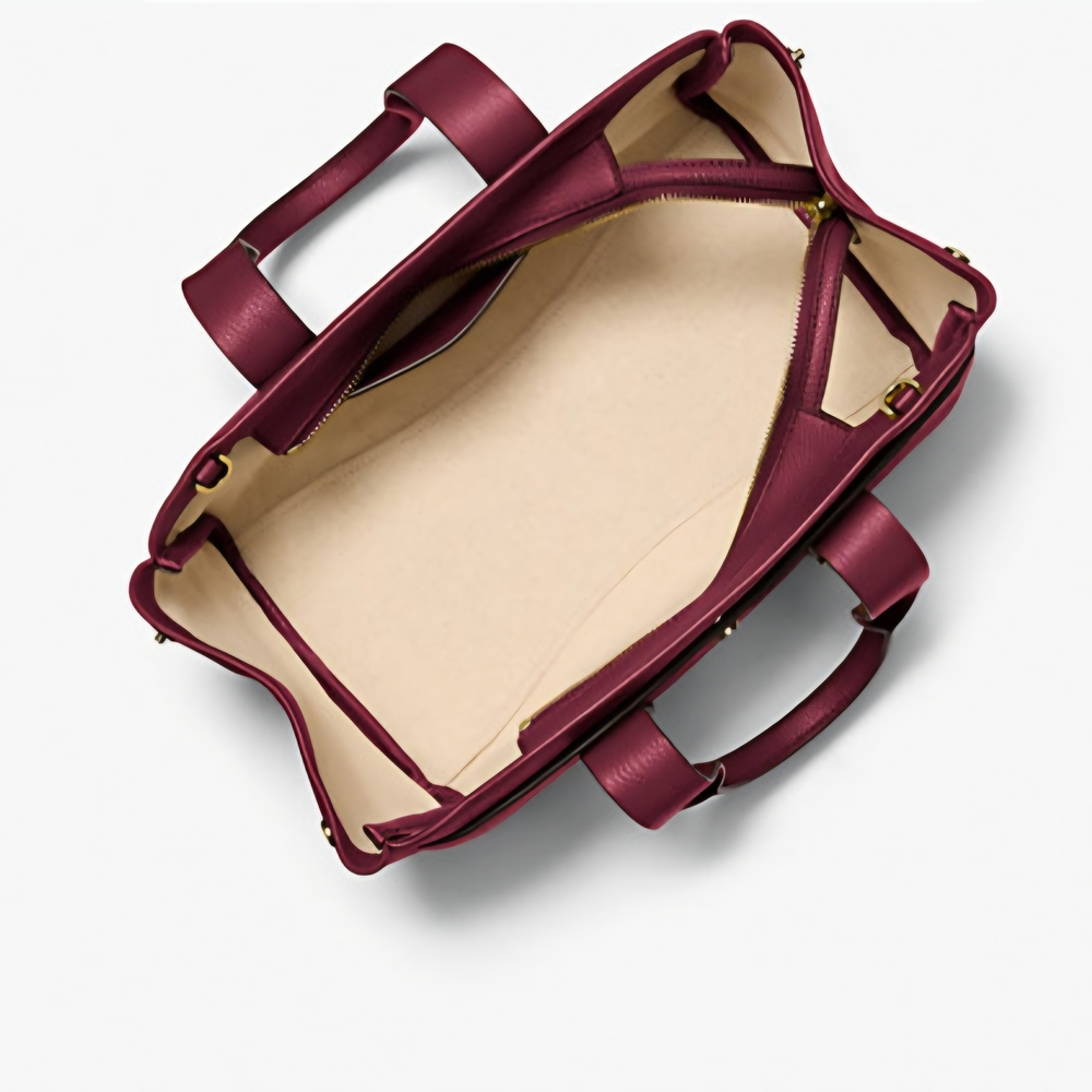 Michael Kors Burgundy Leather Tote Bag - Picture 2 of 3